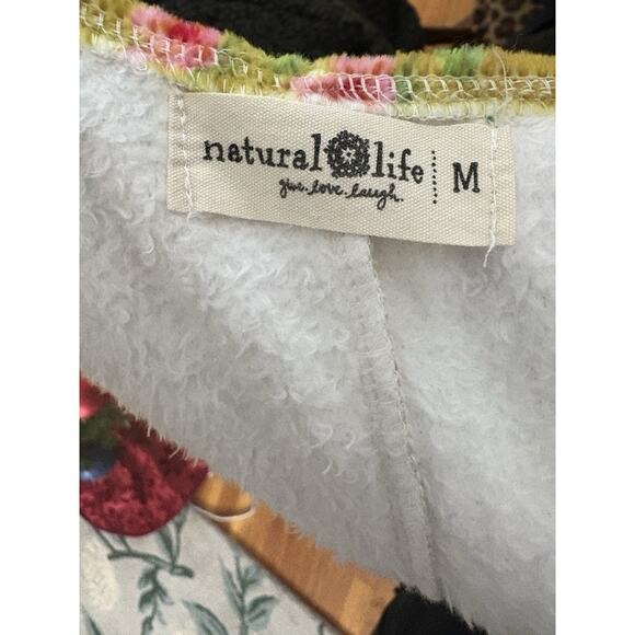 Natural Life One Piece Jumpsuit Pajamas - M, Vibrant Boho Fleece Slumber Party - Picture 5 of 12
